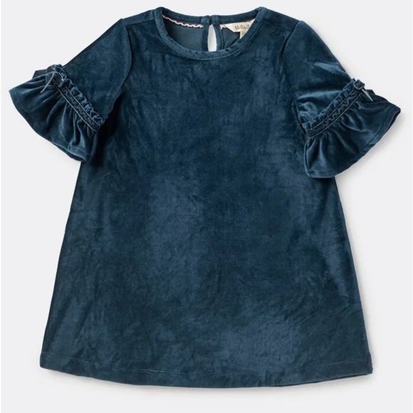 Size 4 Matilda Jane Party in Blue Velour Dress - Picture 2 of 3